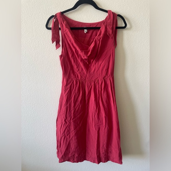 Anthropologie Dresses & Skirts - Anthropologie Maeve Red Mini Dress with Tie Sleeves Size 2